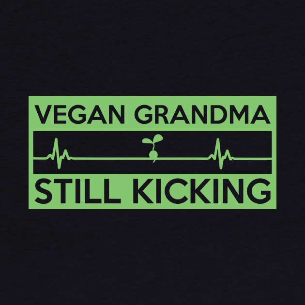 Vegan Heartbeat Vegetarian Grandma Grandparents Gift by Freid